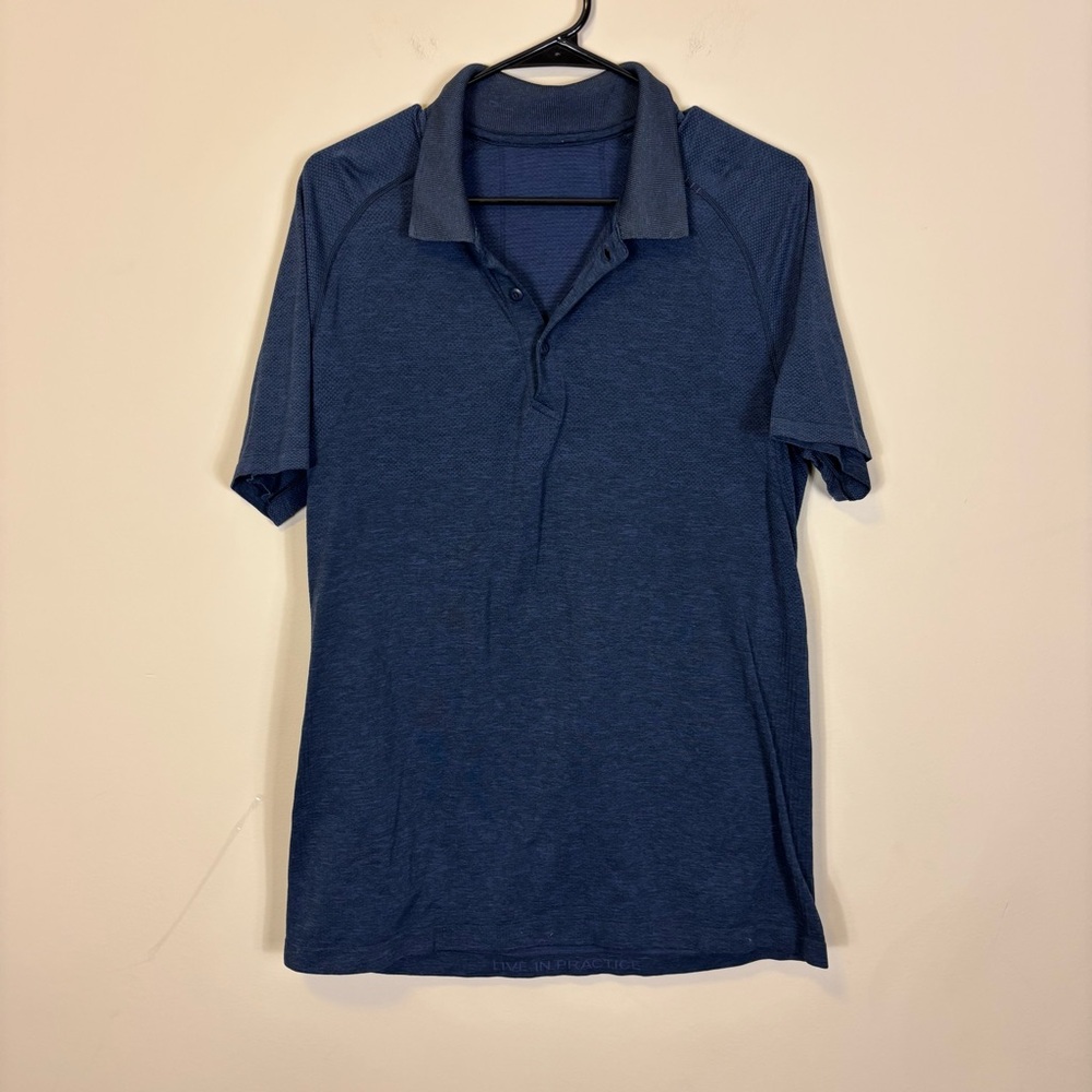 Lululemon Men's Blue Polo Short Sleeve Golf Shirt Large